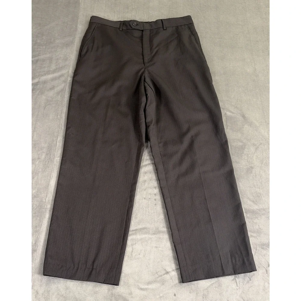 40L Joseph A Bank Black PinStripe Two Button Men's Suit Pants Flat-Front